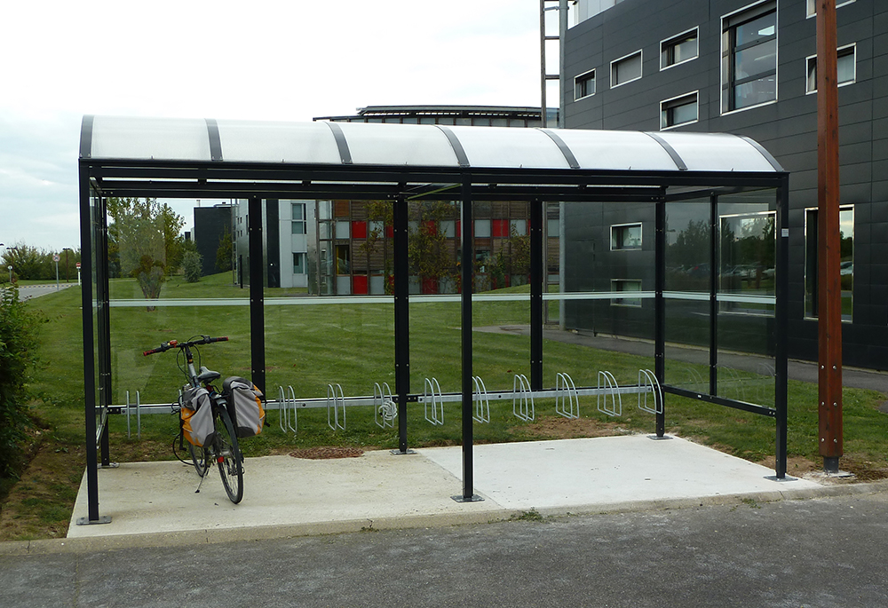 Abri Plus - Stationnement vélos à Danone Research Palaiseau (91) dans le cadre de loi de transition énergétique