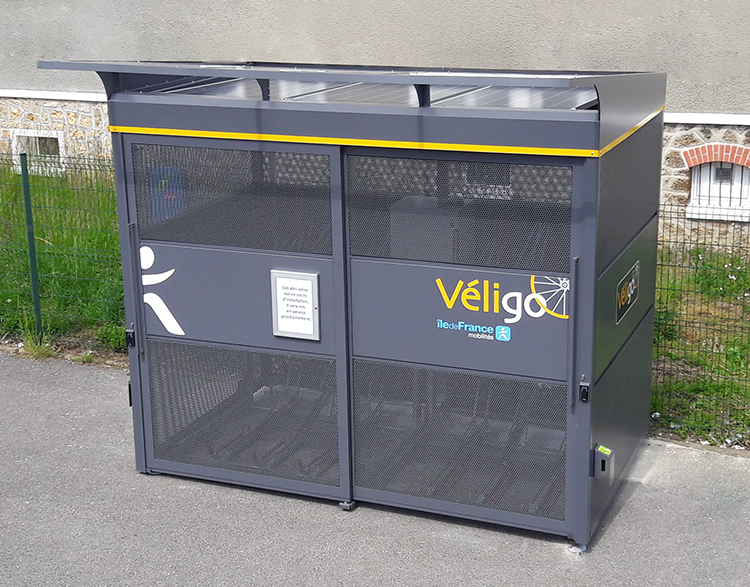 Abri velo autoportant et autonome en énergie - Veligo Ile de France Mobilité