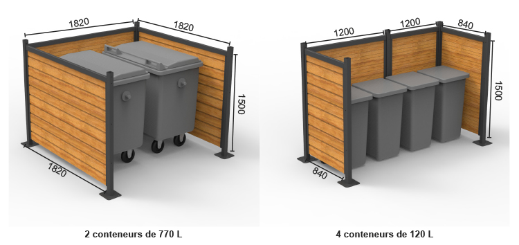 Abri conteneur 770 L