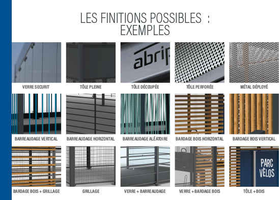 Les finitions possibles d'un abri vélo sécurisé