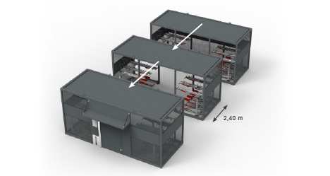 Exemple de modularité pour abri Nomad