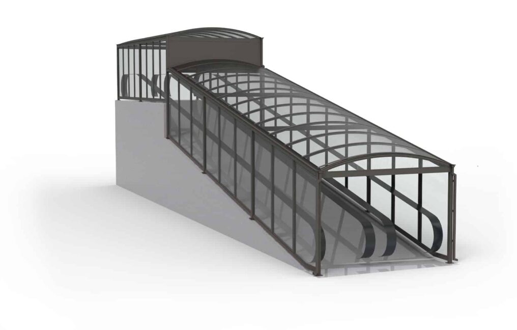 Abri plus - descente d'escalier - 3D