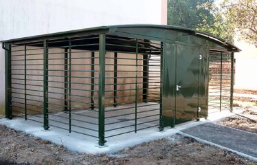 abriplus - abri conteneur - Modèle Modul'Ere - barraudage acier - Canteleu (76)