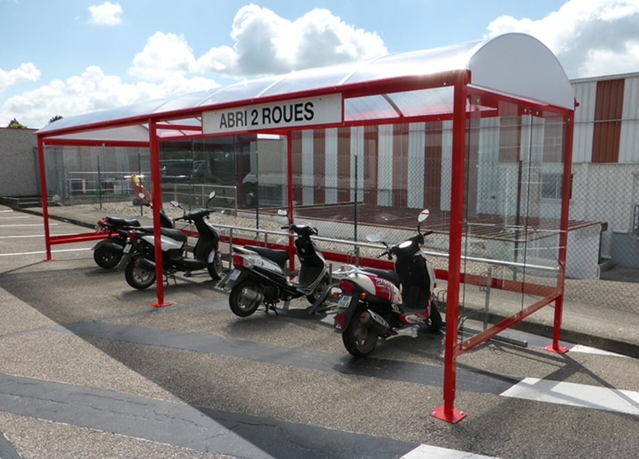 Abri 2 roues (vélos-motos) - Combrailles - Double rouge - ALLIANCE ELABORES Fourcamont (76)