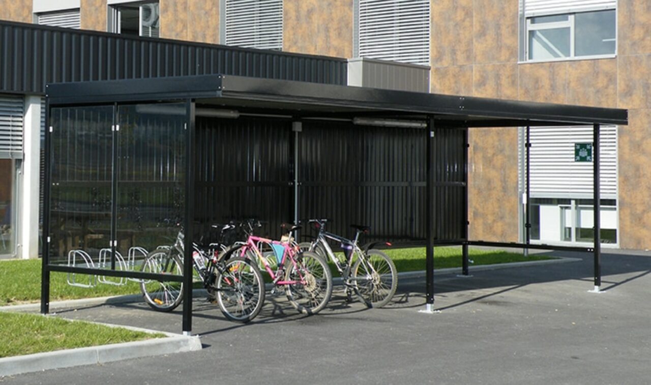 Abri cycles (vélos-motos) - Beaulieu - double noir - EUROPE ENVIRONNEMENT ASPACH-LE-HAUT(68)