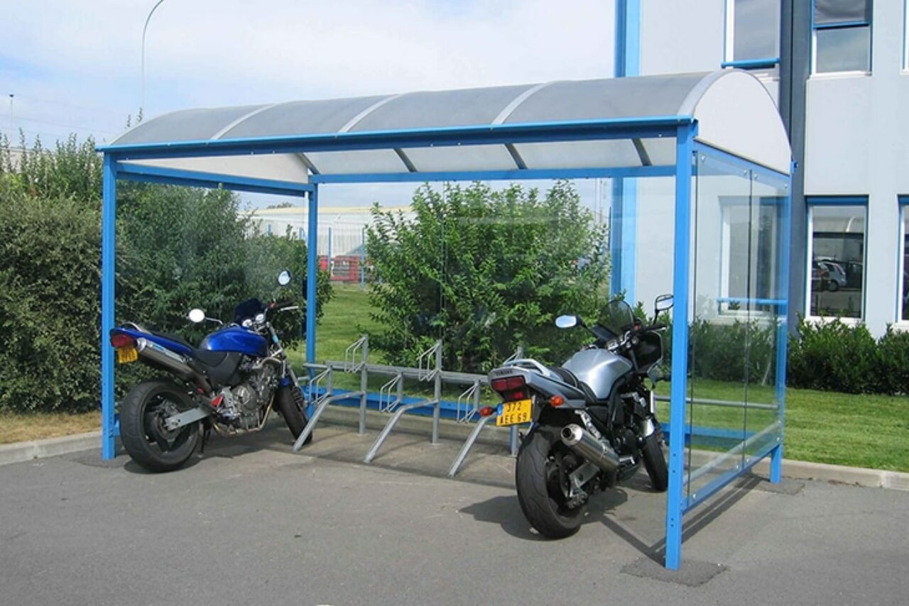 Abri cycles (vélos-motos) - Combrailles - Simple bleu
