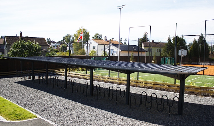 Abri Plus - Abri 2 roues ouvert - Modèle Vernon - Munkerud School in Oslo - Norvège