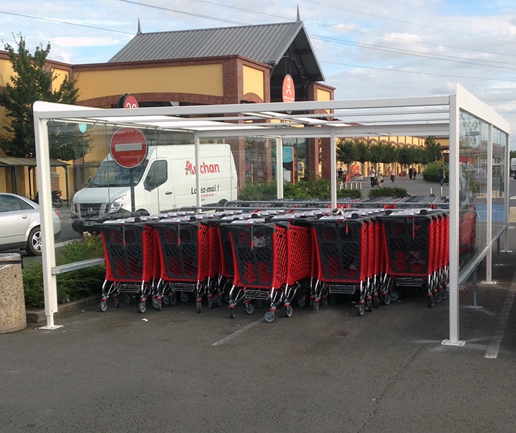 Abri Plus - Abri caddies - Abri sur-mesure pour Auchan - Englos Lille (59)