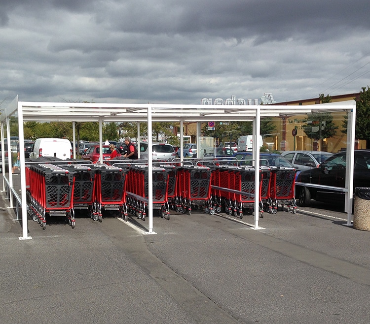 Abri Plus - Abri chariots - Abri sur-mesure pour Auchan - Englos Lille (59)