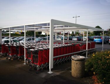 Abri Plus - Abri chariots - Abri sur mesure pour Auchan - Modèle double côte côte et dos à dos