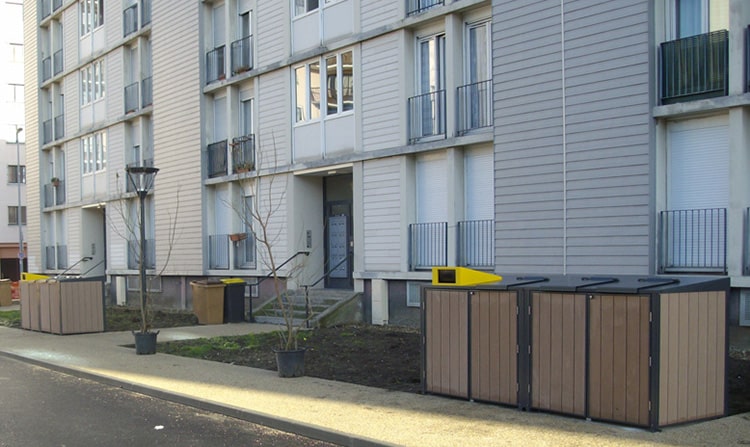 Abri Plus - Abri conteneurs - Modèle Composit - La COLAS - Aulnay sous Bois (93)