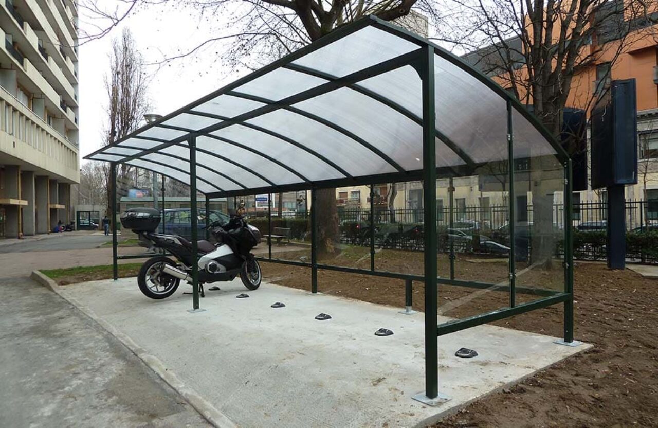 Abri Plus - Abri ouvert pour vélos et motos - Modèle Grand Lieu - Résidence - Paris (75)