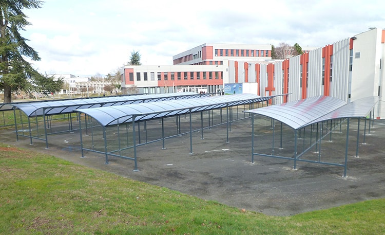 Abri Plus - Abris pour velos motos - Modèle Grand lieu -  Université de Poitiers (86)