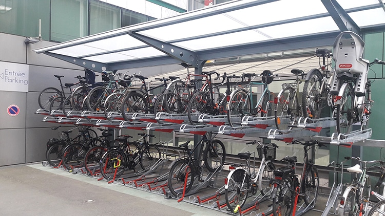 Abri Plus - Abri vélos Vernon avec supports à 2 étages - OPCI UIR 2056 - Centre de Paris (75)