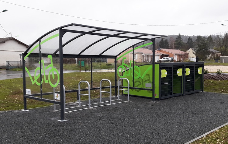 Abri Plus - Le Grand Périgueux (24) Trélissac - Abri vélos Grand Lieu 4 x 2.50 m Borne vélos 4A reliés + Vel'box