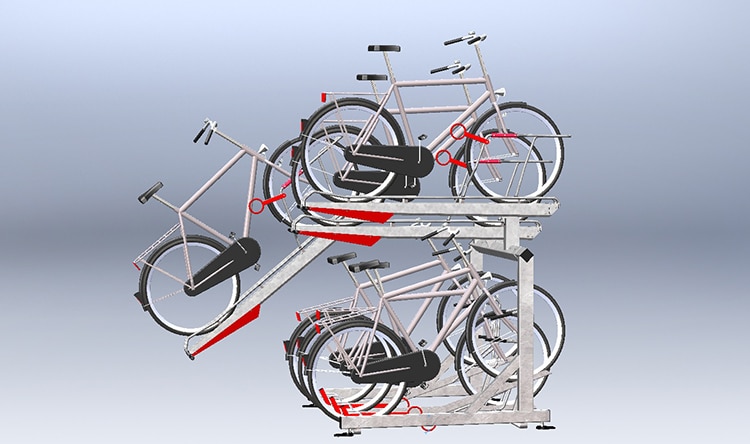 Abri Plus - Support vélos - Modèle 2 Park Up à  étage