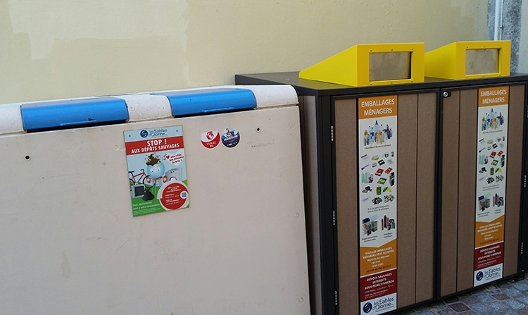 Abri pour les poubelles et le tri des ordures aux Sables d'Olonne en Vendée (85)