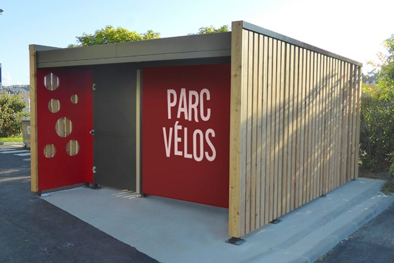 Abri vélos sécurisé - Square + - Rouge Bois - Vinci Park Dieppe (76)