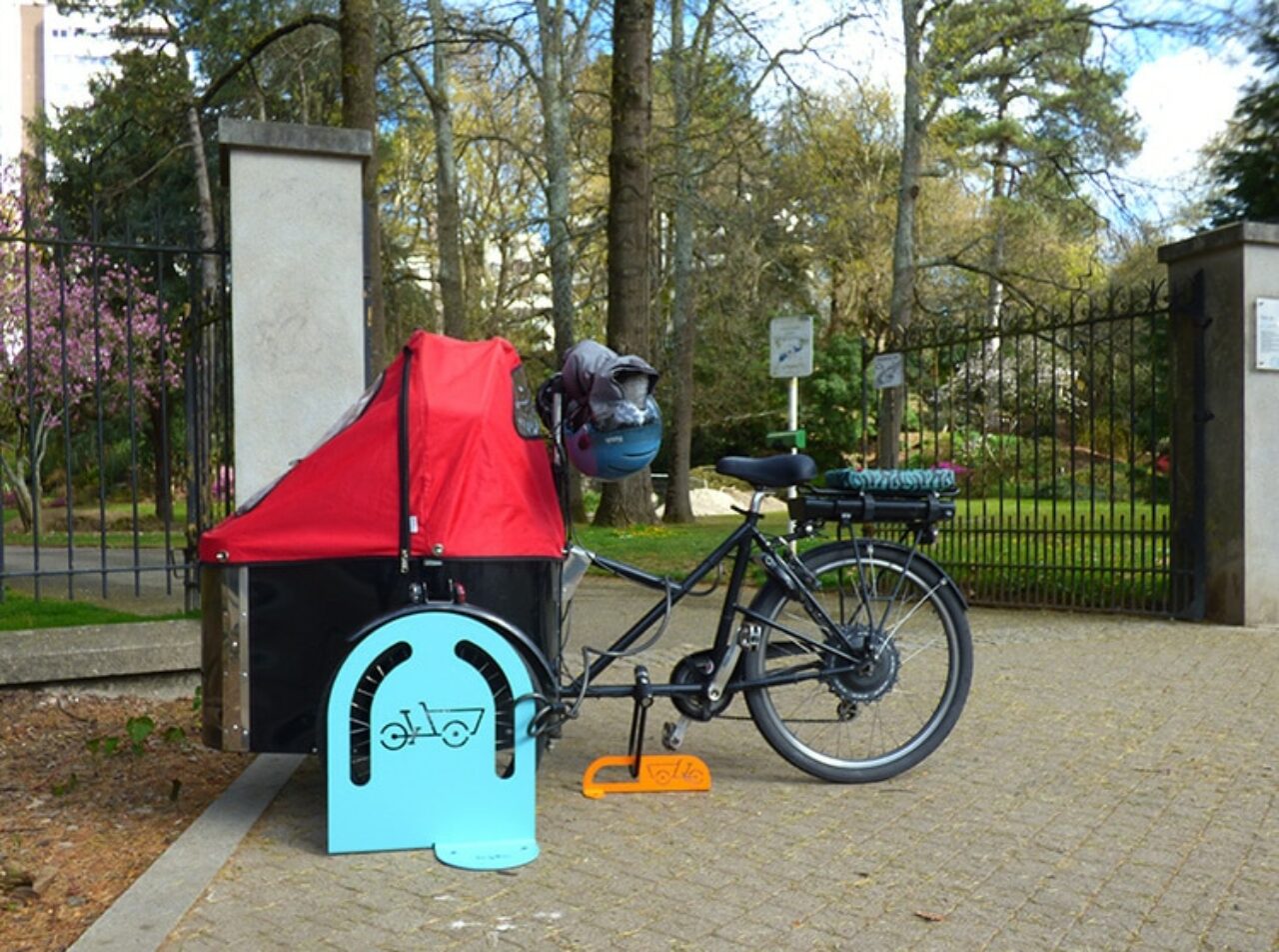 Fixation pour les vélos cargos - borne cargo modèle CargoPark - Nantes (44)