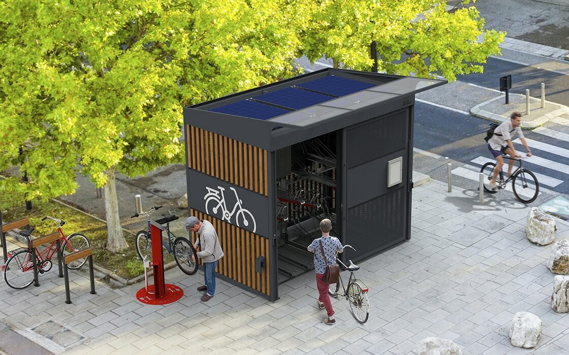 Visuel menu stationnement vélos (abris vélos, supports vélos, équipements et services)