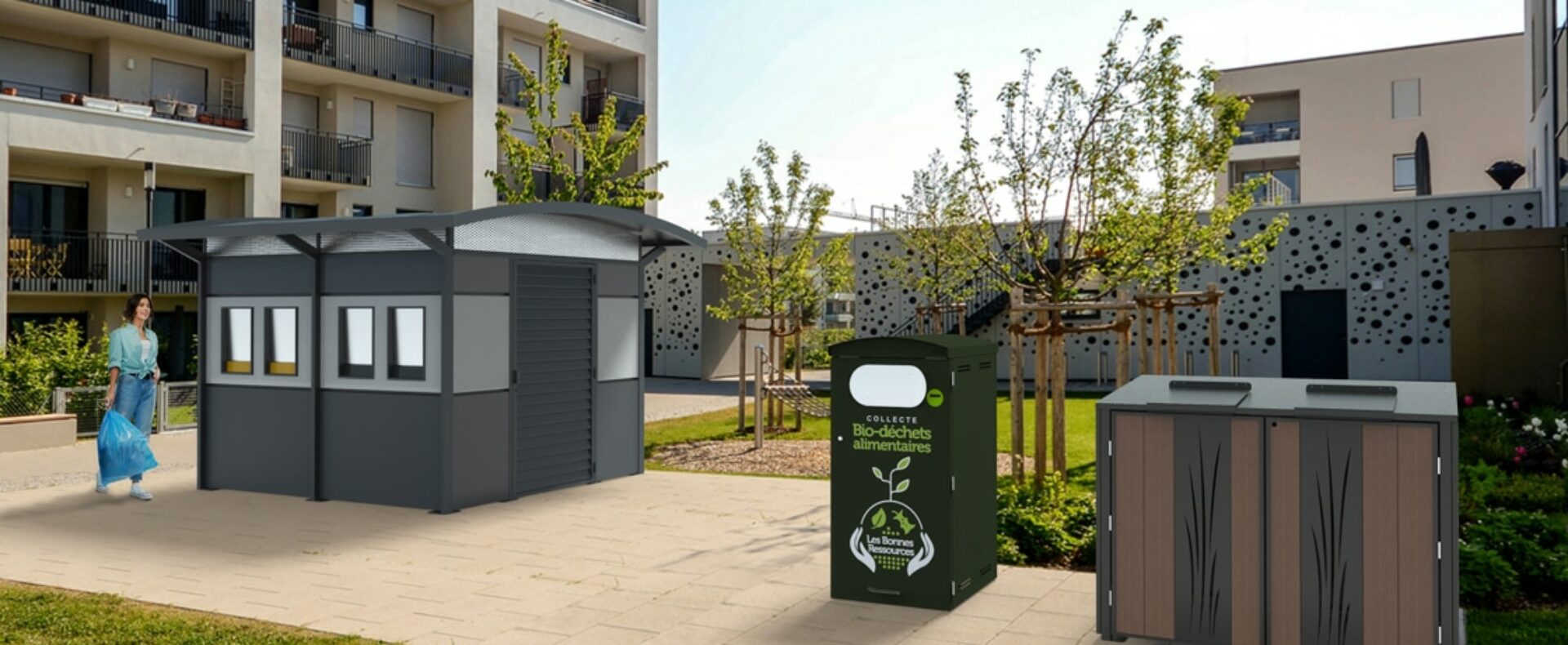 Collecte et tri des déchets (abris poubelles, local poubelles, composteurs et accessoires)