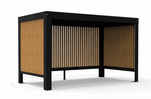 Parc vélo ouvert Habillage bois