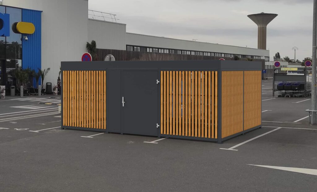 Abri Plus - Abri Mosaic Bois pour conteneurs - Local poubelles bois