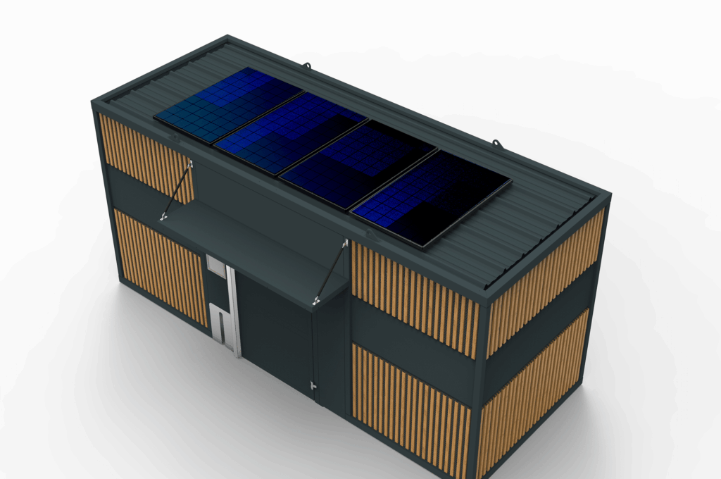 Abriplus - abri vélos sécurisé fermé avec panneaux solaires - modèle NOMAD