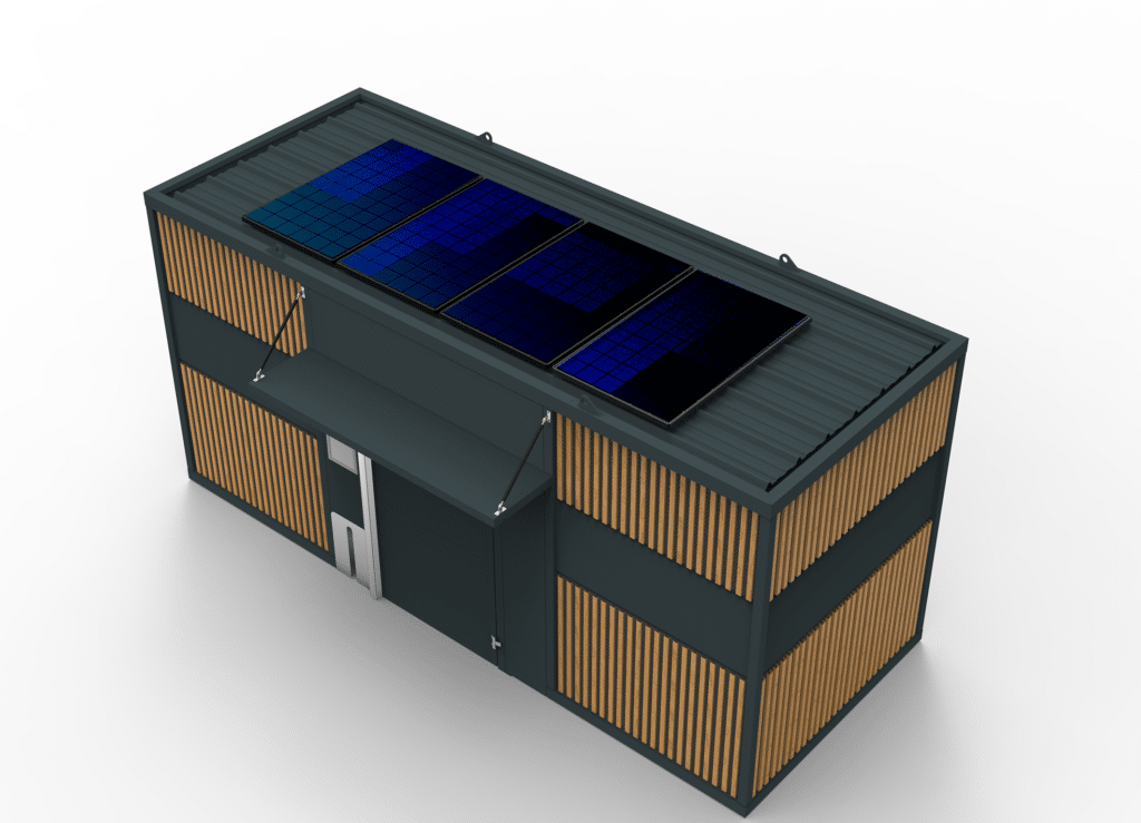 Abriplus - abri vélos sécurisé fermé avec panneaux solaires - modèle NOMAD