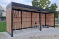 Abriplus - Abri vélos Mosaïc ouvert planches bois