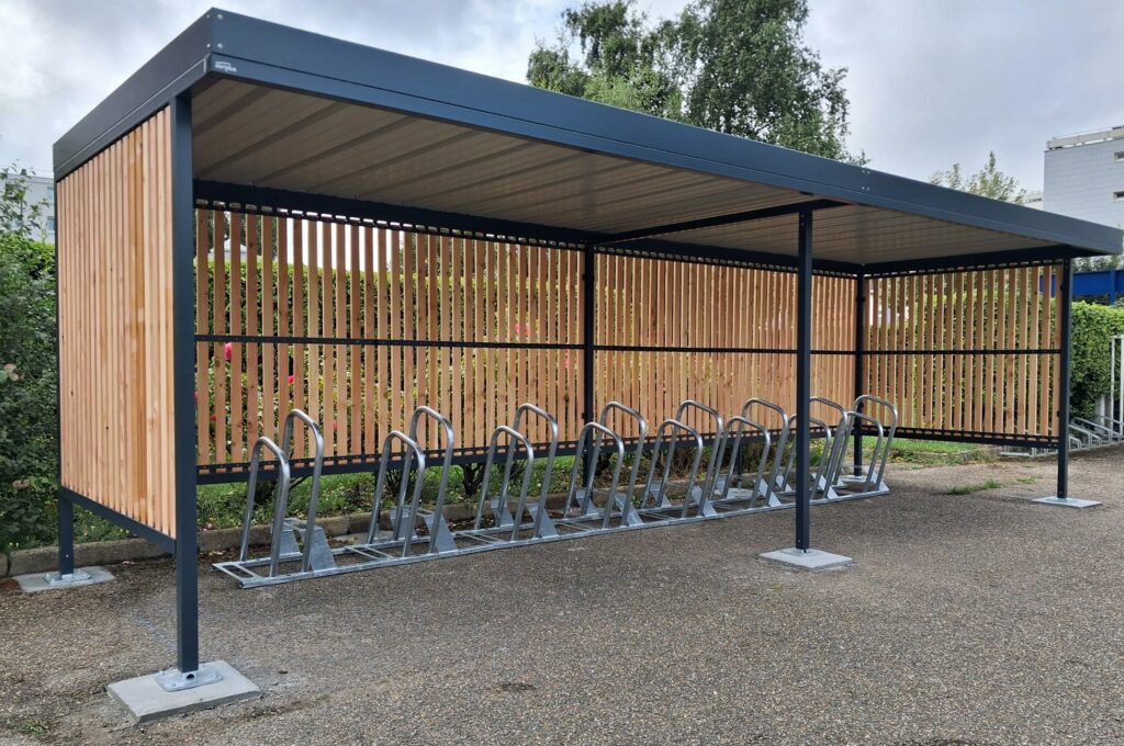 Abri plus - Parc à vélos bois - Ratelier vélos Duetto