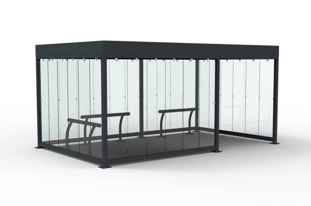 Abriplus - Abri fumeurs Mosaïc vitré