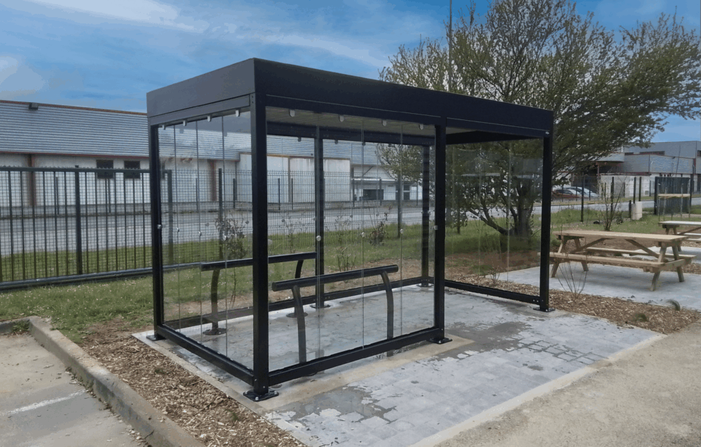 Abriplus - Abri fumeurs Mosaic contemporain pour entreprise