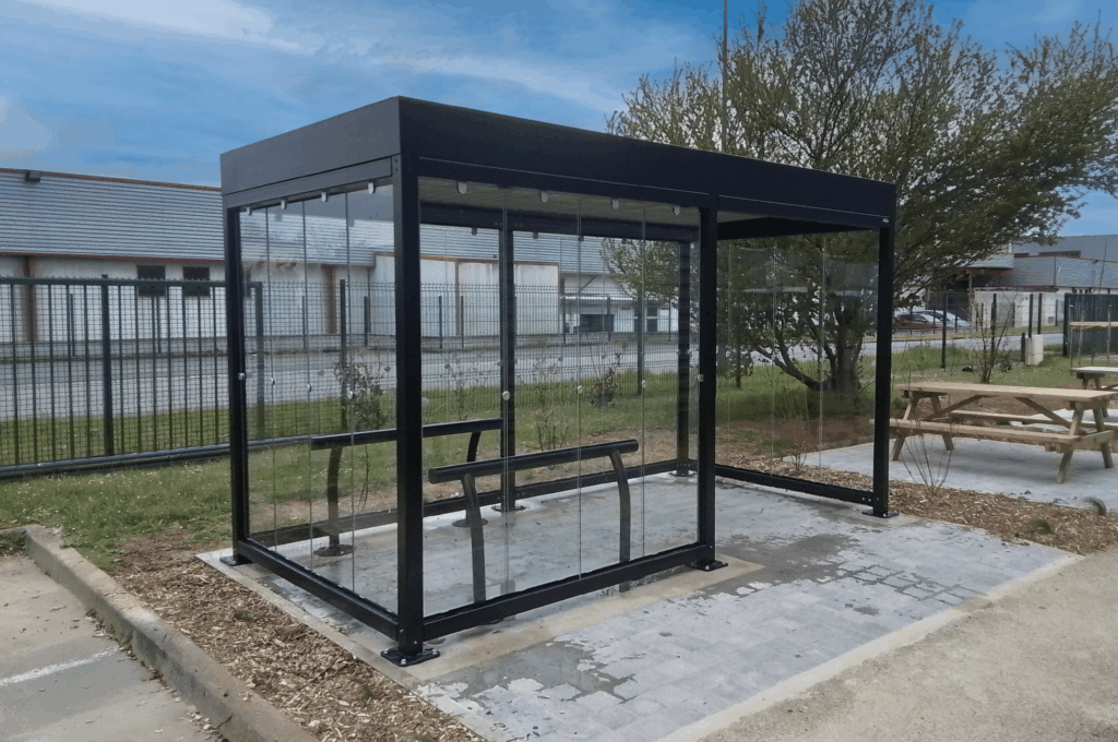 Abriplus - Abri fumeurs Mosaic contemporain pour entreprise