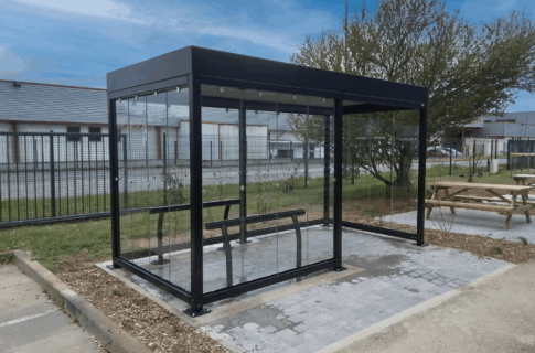 Abriplus - Abri fumeurs Mosaic contemporain pour entreprise