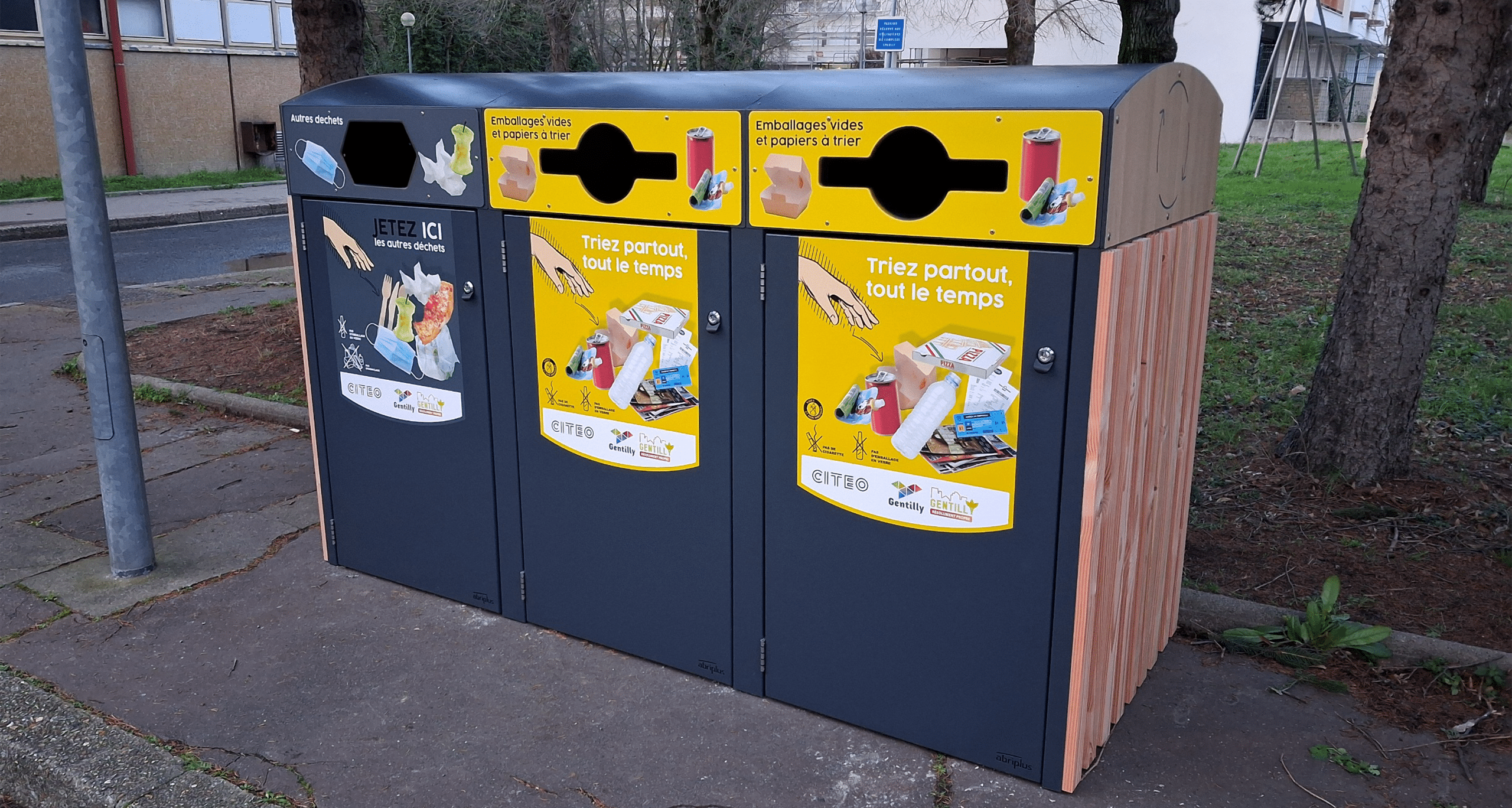 Abri poubelles tri sélectif Multiflux