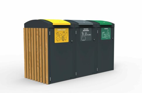 Abri poubelle pour le tri des déchets flux multiples