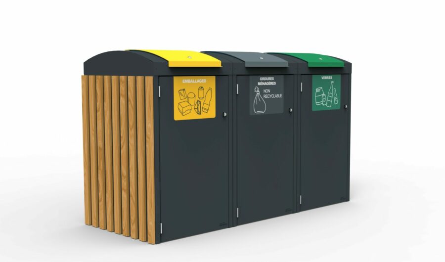 Abri poubelle pour le tri des déchets flux multiples