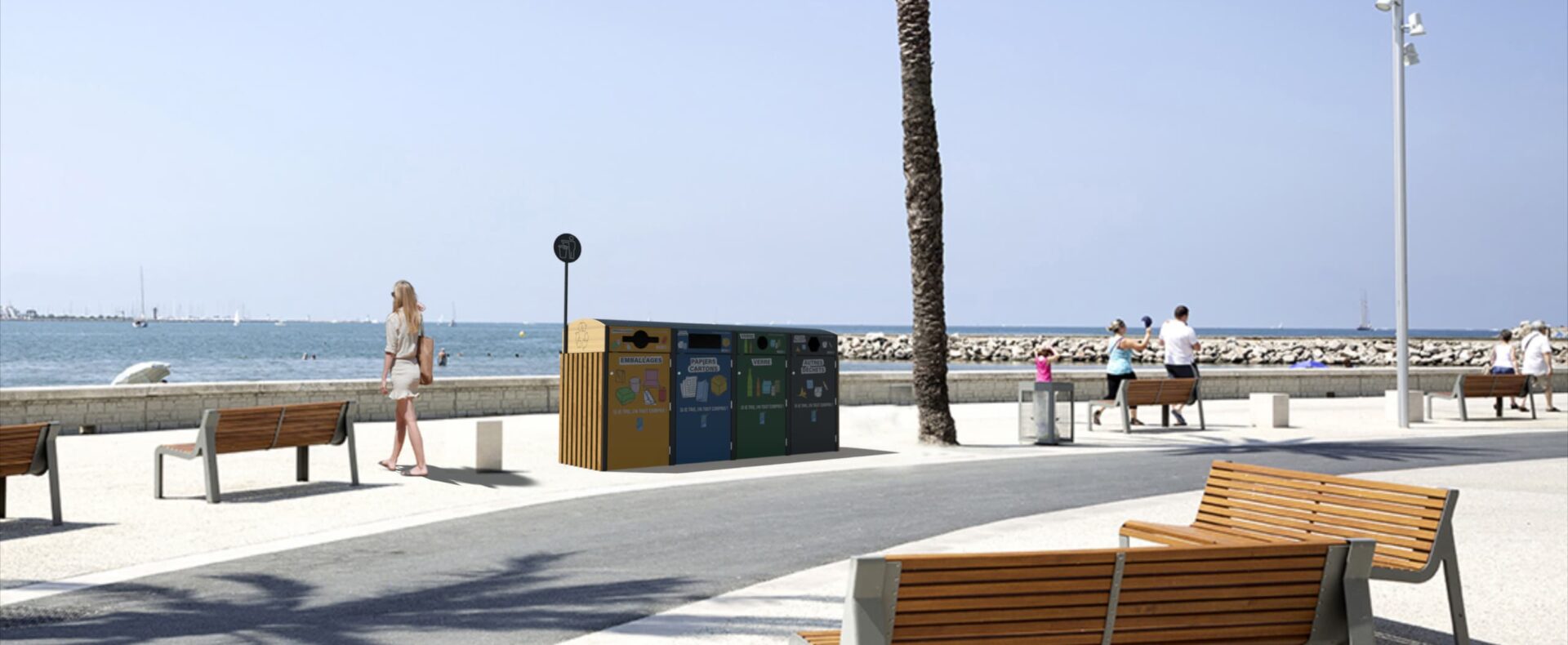 Abris poubelles tri séléctif des déchets Multiflux
