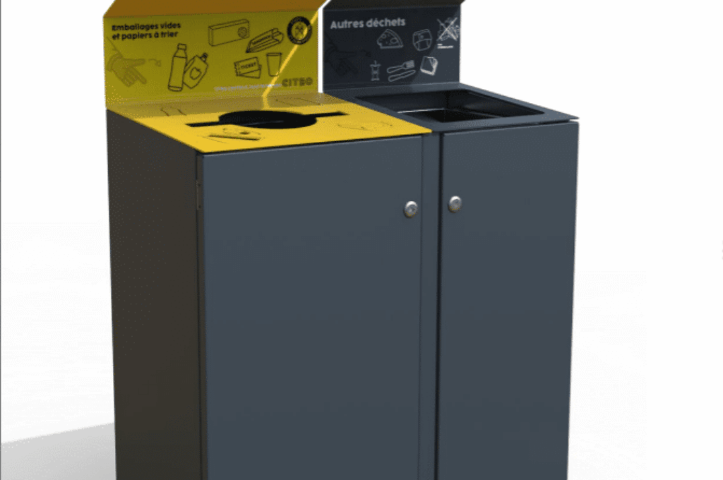 Poubelle tri sélectif extérieure flux renforcé