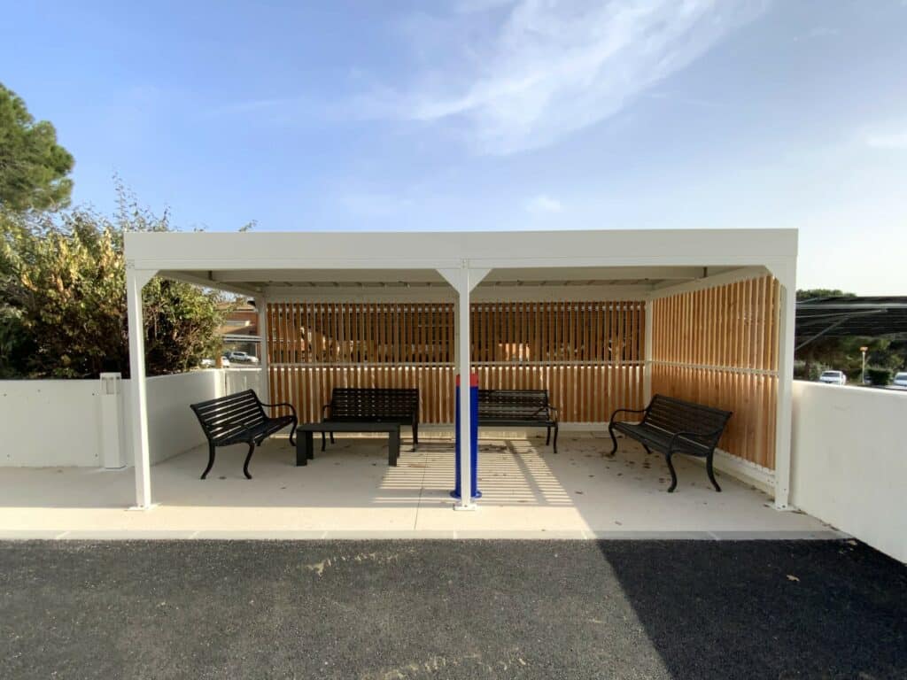 Ombrière espace de pause