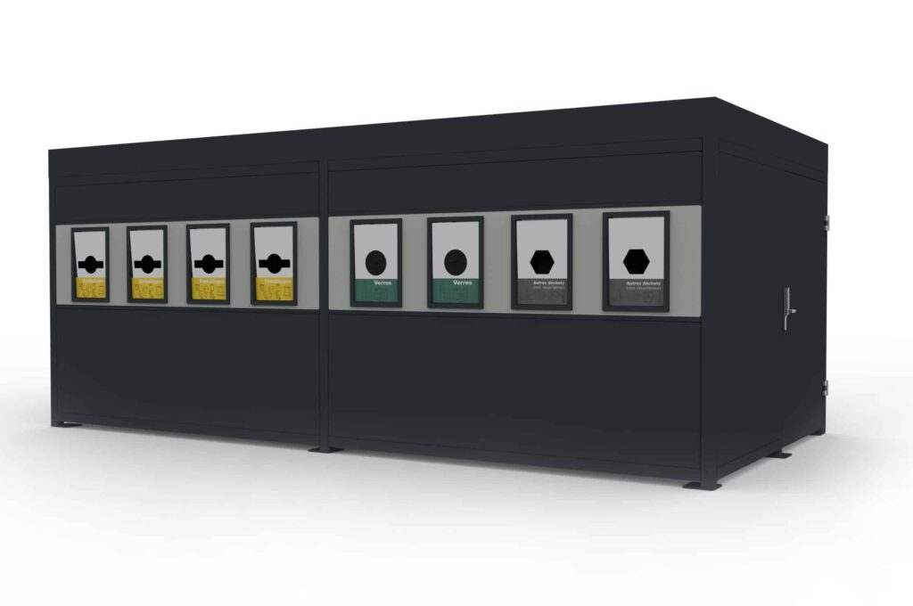 Abri poubelles Mosaïc trappes tri sélectif déchets