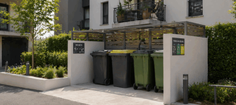 Espace déchets en résidence d'immeubles